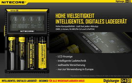 Nitecore D4 EU - ładowarka do akumulatorów Li-ion, Ni-MH, Ni-CD, LiFePo4